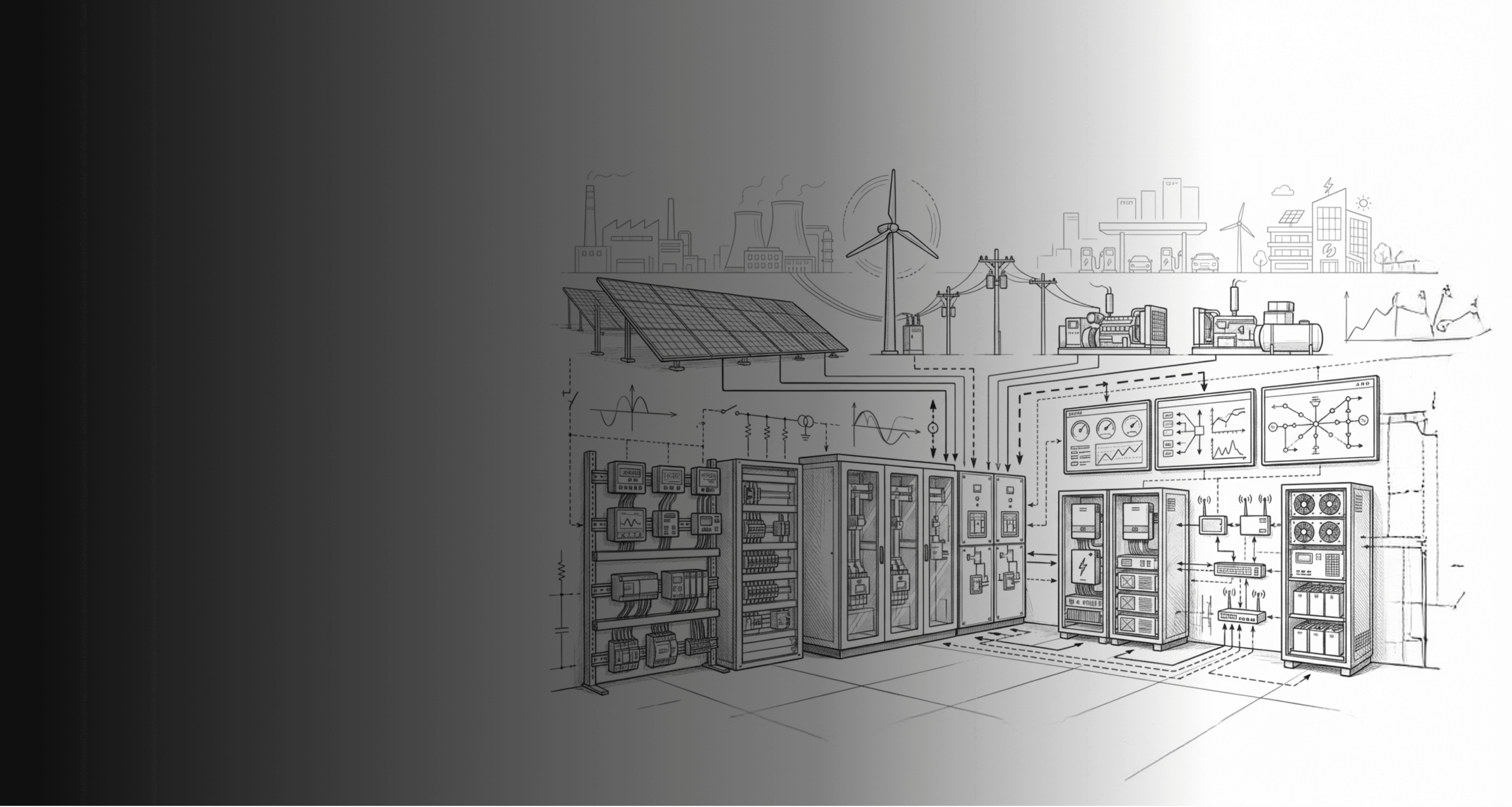 Engineers working on solar panels